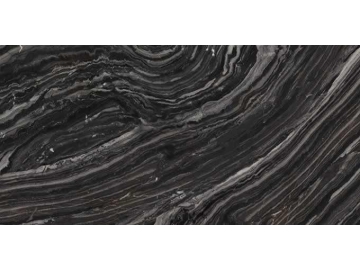 Losa de gres porcelánico texturizado en negro