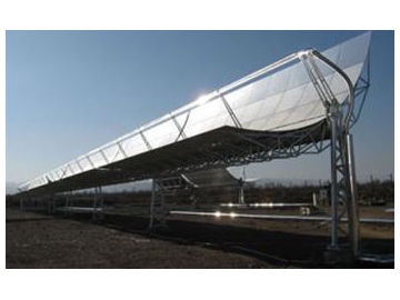 Sistema generador de energía solar térmica de canal parabólico