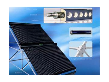 Colector solar con tubo de conexión vertical