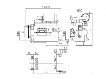 Motor diesel de 6 cilindros 227KW