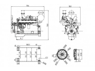 Motor diésel de seis cilindros 308KW SYG128TAB31