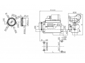 Motor diesel de 6 cilindros 227KW SY129TAB23