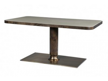 Mesa de comedor moderna de madera y metal