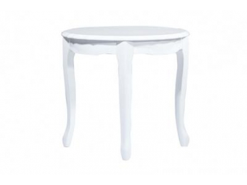 Mesa de comedor redonda de madera en color blanco