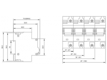 Interruptor en miniatura DAB6-100 MCB 6-10kA