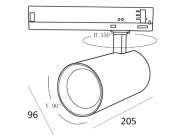 Series C3 – Riel de Iluminación LED con Controlador Modular y Adaptador de Riel Combinados