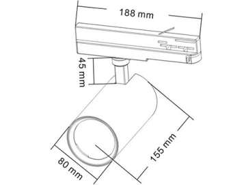 Cabezal para Riel de Iluminación LED Serie D1, Riel de Iluminación LED con Adaptador de Riel Modular