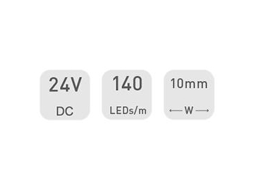 Tira LED regulable, cambio de color  10mm 24V D8140SWW