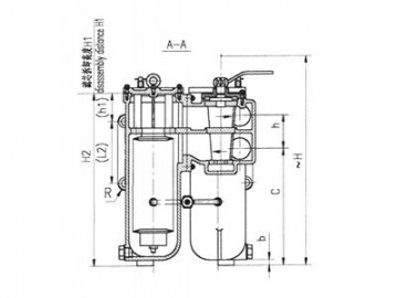 Filtro para depósito de aceite de doble cilindro