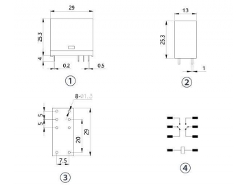 Relé electromagnético miniatura NNC69A-2Z