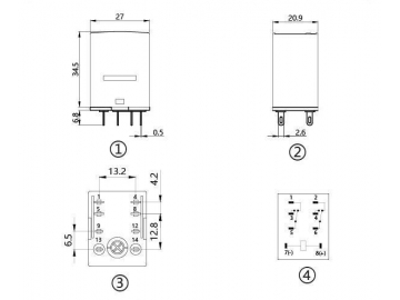 Relé electromagnético NNC68BVL-2Z (relé HH52P)