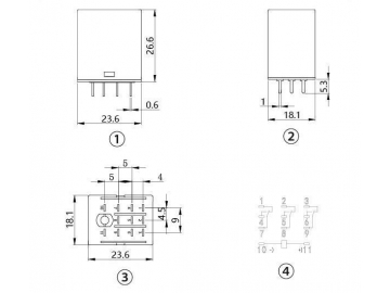 Relé electromagnético NNC68X-3Z (mini relé HH53P)