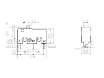 Micro interruptor con pulsador NS-5/10