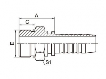 Racor macho recto ORFS SAE, ISO 11926-SAE J1926, 16011