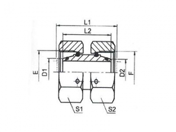 Adaptador de tubo recto con tuerca giratoria, estándar DIN, 3C/3D