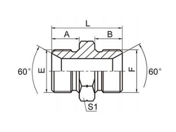 Adaptador macho cono 60º para manguera BSP, 1B