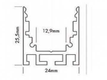 Perfil de aluminio con ranura en forma de T para bandas de luz LED