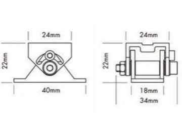 Perfil de aluminio con soporte de montaje para banda de luz LED