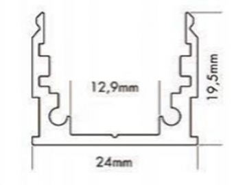 Perfil de aluminio con soporte de montaje para banda de luz LED