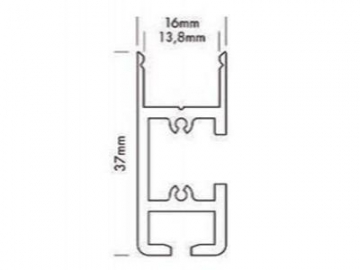 Perfil de aluminio con montaje lateral para bandas de luz LED