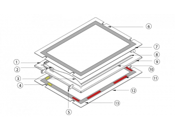 Caja de luz LED de vidrio con marco iluminado