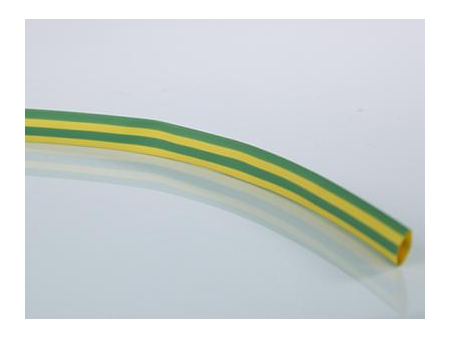 Tubo termoretráctil 2:1, con bandas amarillas y verdes