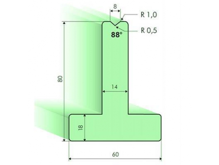 Matrices en T 88°, H=80mm