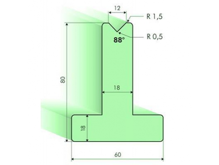 Matrices en T 88°, H=80mm