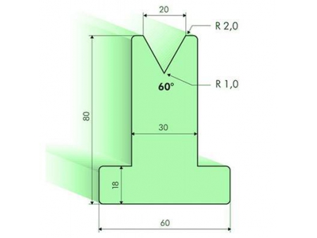 Matrices en T 60°, H=80mm