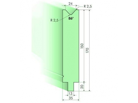 Matrices 86°, H=150mm