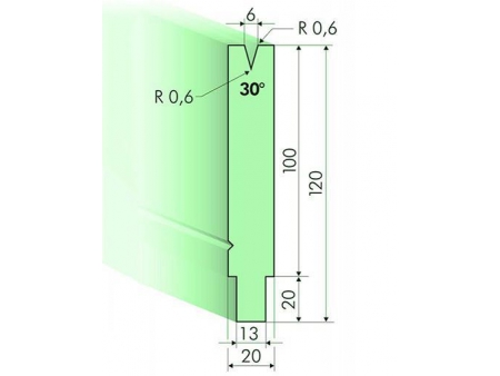 Matrices 30°, H=100mm