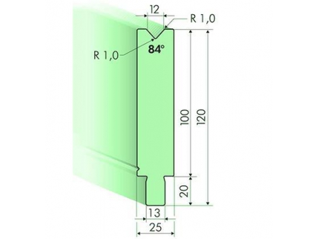 Matrices 84°, H=100mm