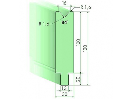 Matrices 84°, H=100mm