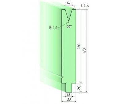 Matrices 30°, H=150mm