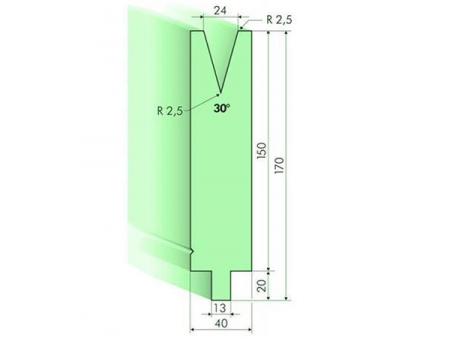 Matrices 30°, H=150mm