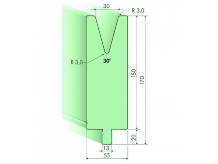 Matrices 30°, H=150mm