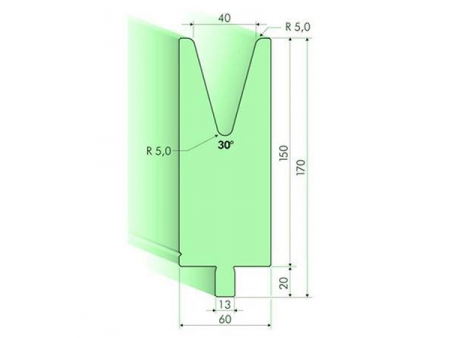 Matrices 30°, H=150mm