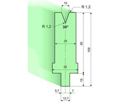 Matrices 30°, H=90mm