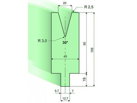 Matrices 30°, H=90mm