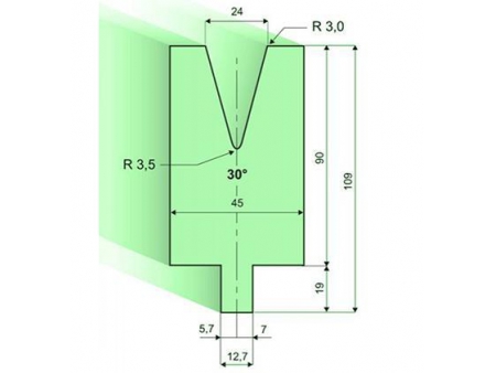 Matrices 30°, H=90mm