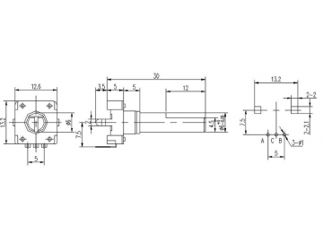 Codificador rotatorio de eje plano aislado 12mm, EC12-1