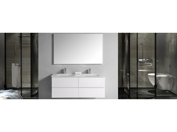 Mueble Vanitorio, con Doble Lavabo y Espejo Rectangular - IL308