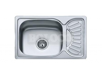 Fregadero de una ponchera de acero inoxidable con acabado satinado BL-897