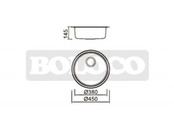 Fregadero de 1 cubeta de acero inoxidable con acabado satinado BL-900