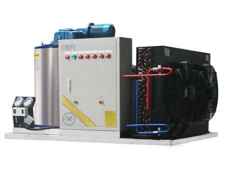 Máquina industrial de hielo es escamas