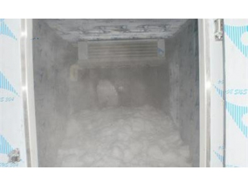 Maldivas-- Máquina de placas de hielo en contenedores y almacenamiento de hielo