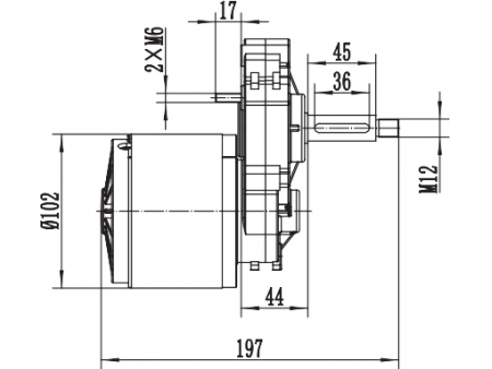 Motor de Imán Permanente, con Escobillas 250W (2000 RPM) - ZD101AZ3; Motor de Corriente Continua