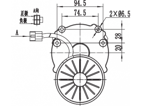 Motor de Imán Permanente, con Escobillas 250W (2000 RPM) - ZD101AZ3; Motor de Corriente Continua