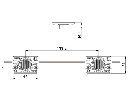 Módulo LED, cajas de luz MOX267E (1.5W）