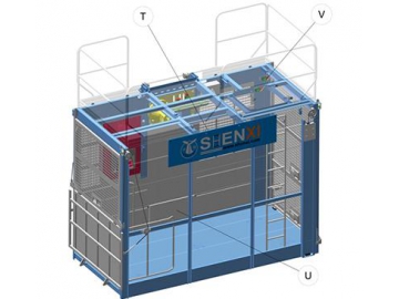 Cabina de elevación de ascensor para construcción